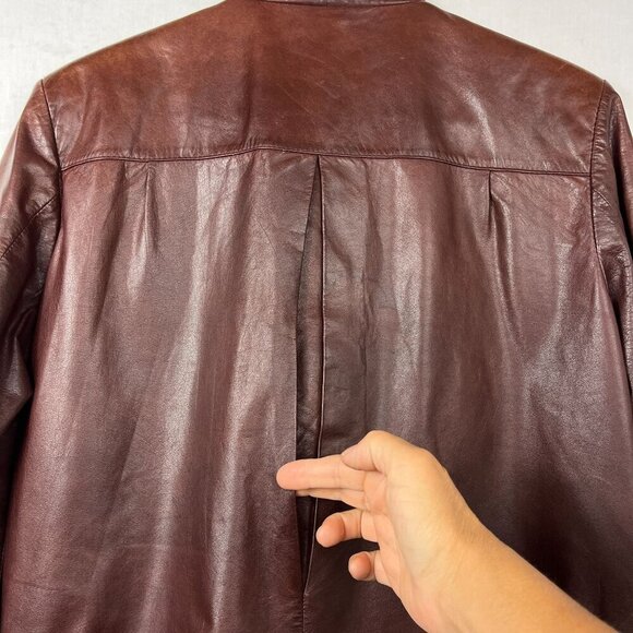 Vintage Fantastic International Leather Cargo Bomber Jacket Men L Aviator Cognac - Picture 11 of 16
